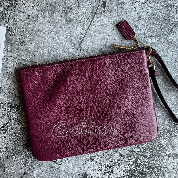 NWT Coach Leather Wristlet Pouch Clutch - Picture 3 of 6